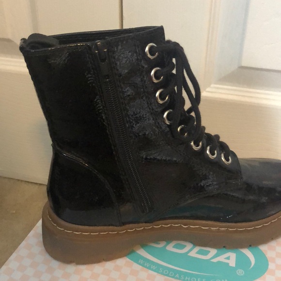 Embroidered Combat Boot - Picture 3 of 4